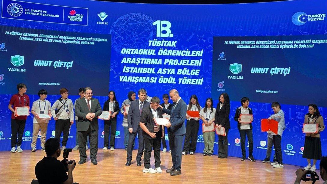 Tübitak 2204 Proje Yarışmasında 75. Yıl Ortaokulu Öğrencimiz Yazılım Alanında Bölge 3.sü Olmuştur.